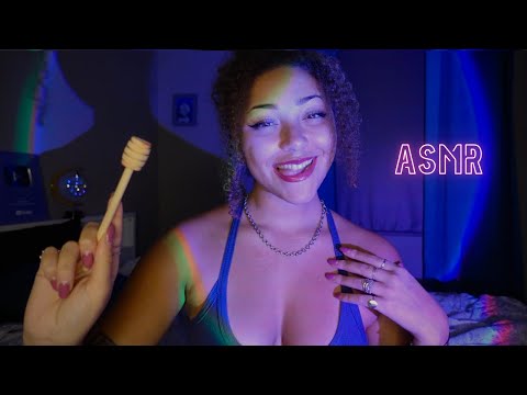 ASMR Let Me Help You Tingle…💤💓 Lipgloss, Spoolie, Tracing, Mouth Sounds, Wood Taps