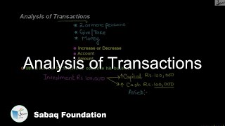 Analysis of Transactions