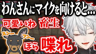 わんさんを連れてきてマイクを近づける葛葉【葛葉/わんさん/VCRマイクラ/にじさんじ切り抜き】