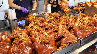 Popular! Delicious Braised Pig's Trotters, Amazing Pig Feet Dishes! / 台式滷豬腳, 豬腳筋, 虎掌製作 - Taiwan Food