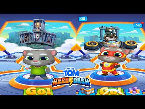 TALKING TOM HERO DASH -- SUPER HERO TOM BOSS FIGHT & UNLOCK ALL HERO & TALKING TOM CLASSIC RUN