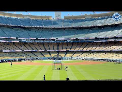 NLDS 2026: Behind the scenes from batter's eye at Dodger Stadium during Braves' batting practice