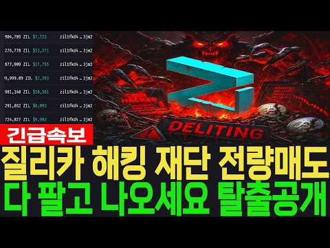 [질리카 <strong>코인</strong>] 긴급속보 해킹 재단 전량매도 다 팔고 나오세요 탈출공개 #질리카 <strong>코인</strong>