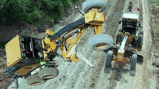The activity of construction a village road so beautiful