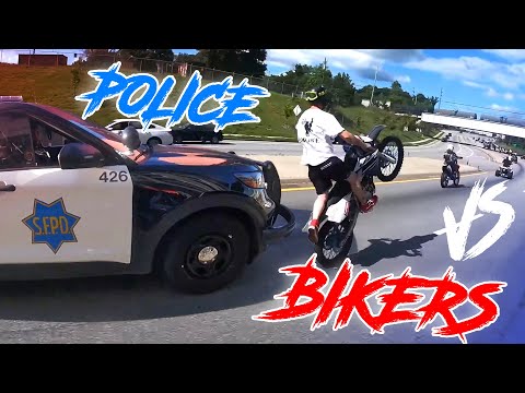 Police VS Bikers! Cops Chases Motorcycle - Best Compilation 2024