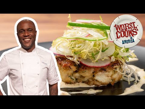 How to Make Crab Cakes with Cliff Crooks  Worst Cooks in America  Food Network
