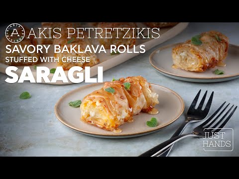 Savory Baklava Rolls Stuffed with Cheese - Saragli | Akis Petretzikis