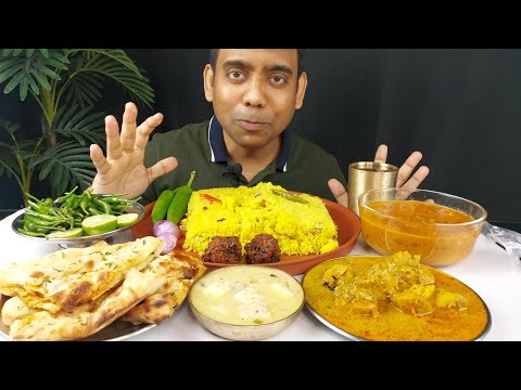 ASMR PULAO FRIED RICE AND BUTTER PANEER MUKBANG FOOD EATING SHOW