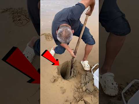 You Won't Believe What He Found Buried in the Sand! #shorts