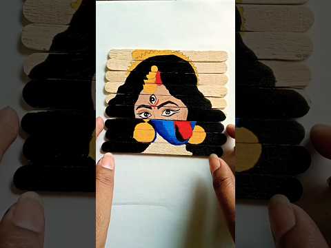 ?? ma Durga vs ma kali drawing on Icecream stick.  #trending #art #painting #shorts #shortvideo