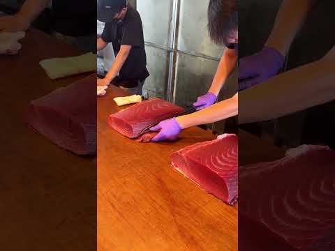It Looks Like Magic – But It’s Just a Perfectly Sharp Knife!#seafood #bluefintuna #Sharp