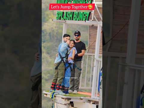 Who wants to do couple bungee | bungee jumping  cute couple in the world #shorts #adventure #fly