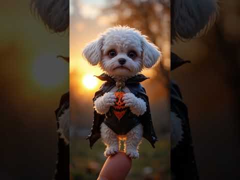 🎃 So Tiny It’s Scary! 😱👻 The Smallest Maltipoo Puppy in Halloween Costume Ever! #ai #shorts