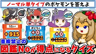 答えたポケモンの図鑑Noがそのまま得点になるけど他の人と被ったら得点もらえないクイズ【ポケモンSV】【ゆっくり実況】