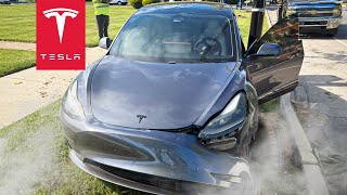 INSANE OVERTAKE FAIL ENDS IN BRUTAL TESLA CRASH