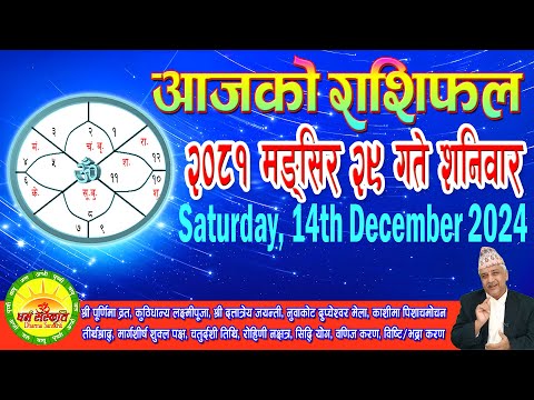 आजको राशिफल | २०८१ मङ्सिर २९ गते शनिवार | December 14, 2024 | 2081 Mangsir 29 | Aaja Ko Rashifal