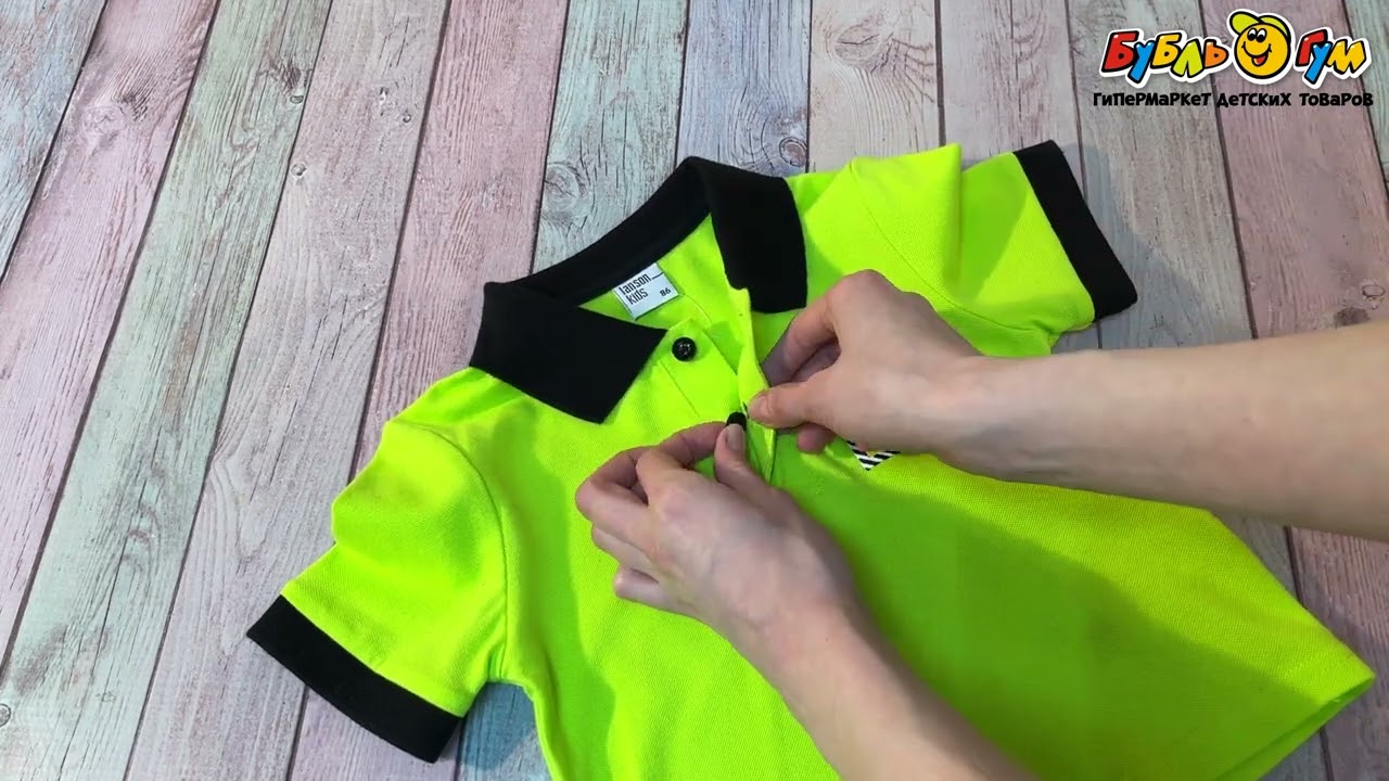 Футболка поло Lanson Kids с рисунком зеленая - видео