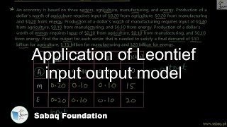 Application of Leontief input output model