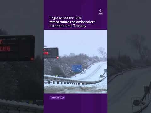 England set for -20C temperatures as amber alert extended until Tuesday