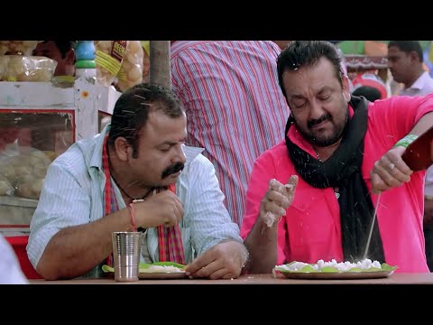 देखिये संजू बाबा का इडली खाने का अलग अंदाज़ | Sanjay Dutt, Prachi Desai, Rajpal Yadav | Policegiri