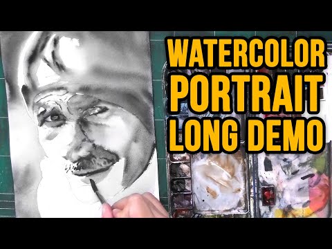 Long Watercolor Portrait Painting Demo