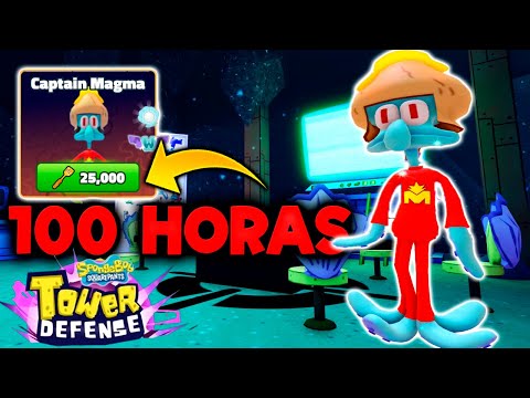 🎉He Jugado 100 Horas Para Conseguir a Capitán Magma en Bob Esponja Tower Defense