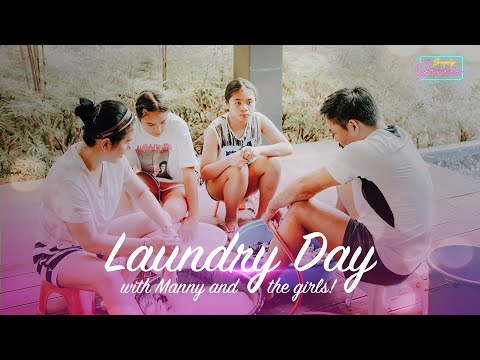 Laundry Day with Manny and the girls!
