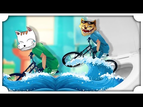 CADIAMO CON LE BICI DENTRO UN WATER INSIEME A @PoggoDoggo