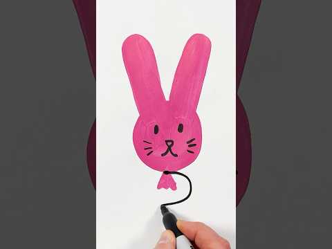 Bunny Balloon Acrylic Painting for Kids #shortsvideo #painting #art #shorts