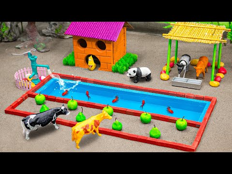 Top the most DIY Farm Diorama with house for Cow, Rabbit | Supply Water for animals, Idea