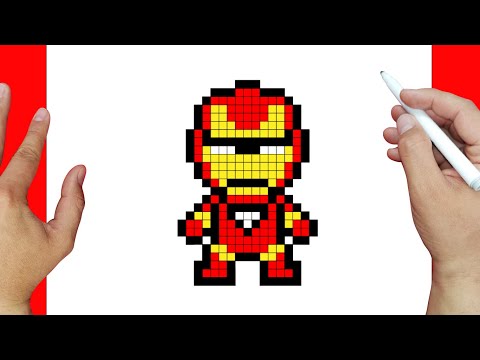 Truco para dibuja a Iron Man Pixel Art Facilmente | Dibujos fáciles