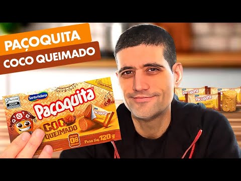 Comi a PAÇOKITA sabor COCO QUEIMADO (assista até o final pra uma surpresa)