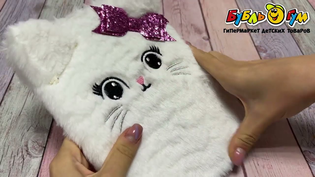 Блокнот Котик с розовым бантиком - видео