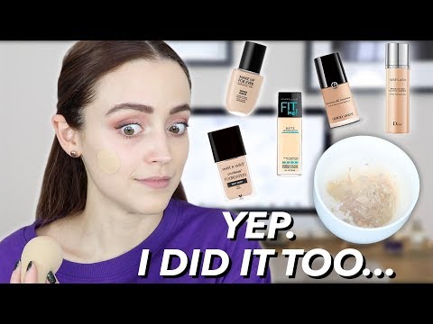 MIXING ALL MY FOUNDATIONS TOGETHER | I got sucked in