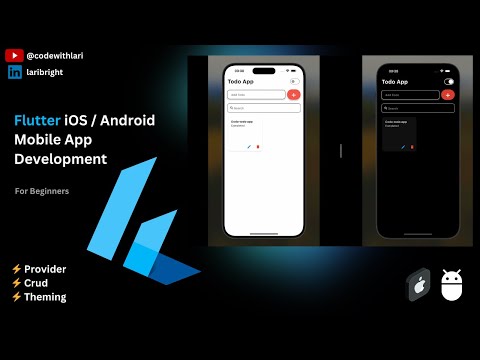 Beginners Flutter Course. Master provider for state management / Theming / CRUD (Todo App)