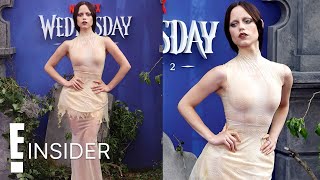 Jenna Ortega Debuts No-Eyebrow Look on Wednesday Red Carpet | E! Insider