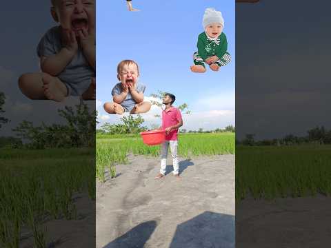 Flying crying babies Catching vs danching gorilla, hen, parrot, lizard - funny video #shorts