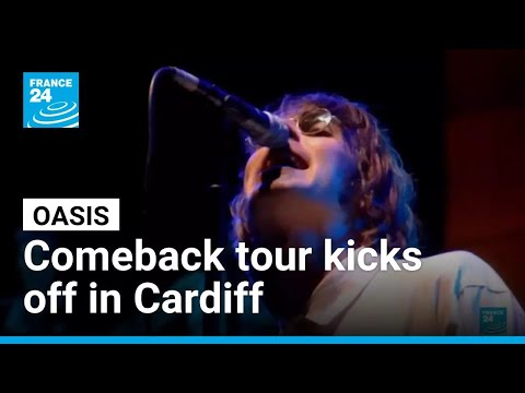 YouTube video thumbnail: British Rock Band Oasis Kick off Comeback Tour in Cardiff 