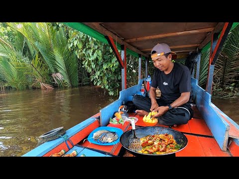 Masak menu baru udang pindang Palembang setelah mancing di sungai