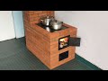 How to make a beautiful and effective wood stove from red bricks