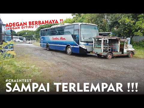 CRASH TEST !! | TES TABRAK PAKE BUS, HANCUR SEMUA !! | Menguji Kekuatan Body Bus Ketika Kecelakaan
