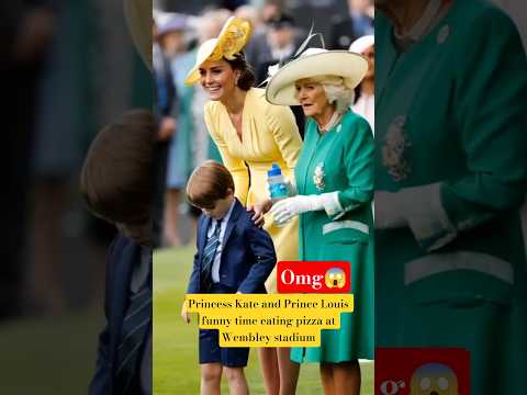 Princess kate and Prince Louis funny time eating pizza at trooping the colour #shorts #katemiddleton