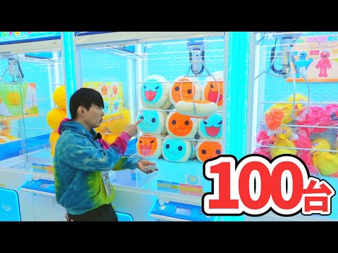 ぬいぐるみ100台カニ歩きチャレンジ！結果がヤバすぎたww【３本爪クレーンゲーム】#clawmachine