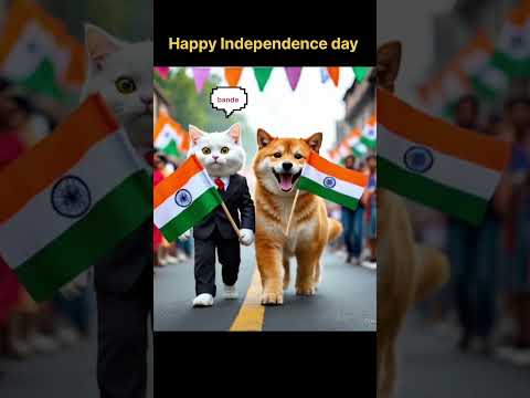 Happy independent day ,cat and dog freedom #shots #indipendenceday #freedom #cat#emotional #cartoon