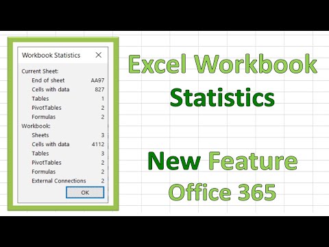 New Excel 365 Feature - Workbook Statistics.