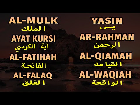 Putar Dan Dengarkan Surah Yasin, Al Mulk, Ayat Kursi, Ar Rahman, Al Waqiah, Al Qiamah, Al Fatihah