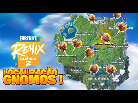 TODAS AS LOCALIZAÇÕES DOS GNOMOS NO FORTNITE REMIX! #Fortnite #Fortnitebr