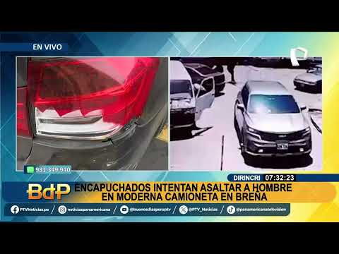 ¡Increíble huida! Hombre escapa de asalto en su moderna camioneta en Breña