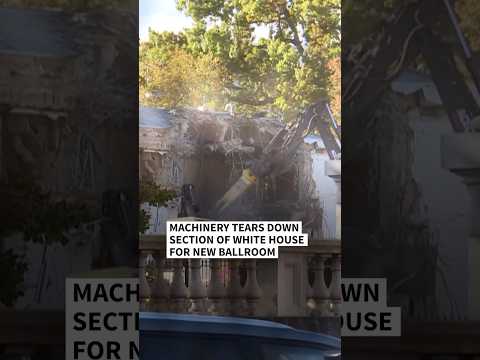 Heavy machinery tears down section of White House for new ballroom