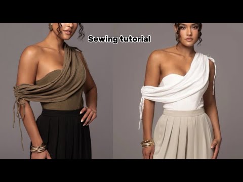 How to cut and sew this stylish top with a one side drape